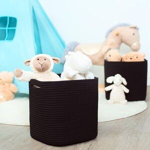 🆕 3-Pack | Multipurpose Storage Cube Woven Baskets  Black